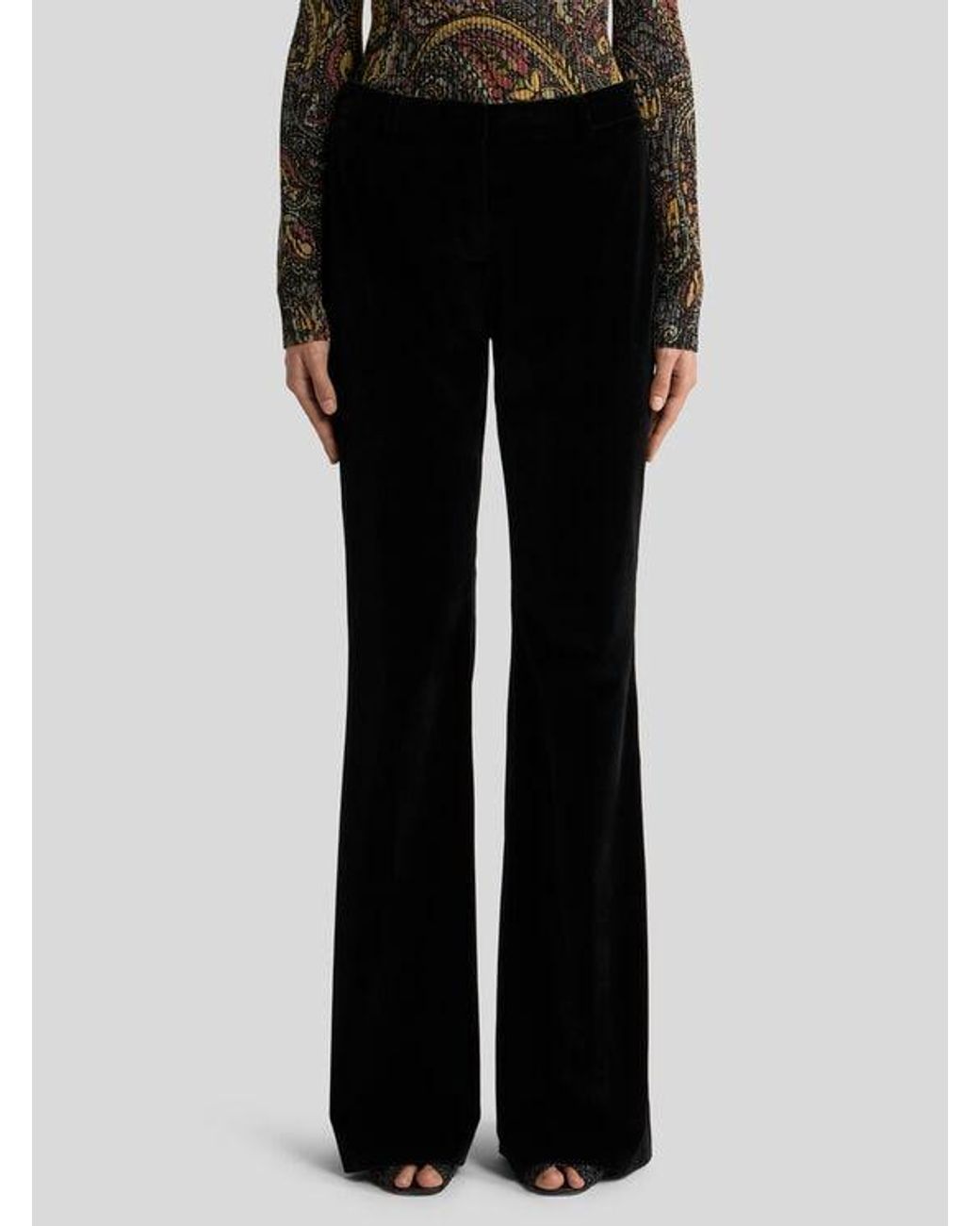 Etro Black Cotton Velvet Trousers