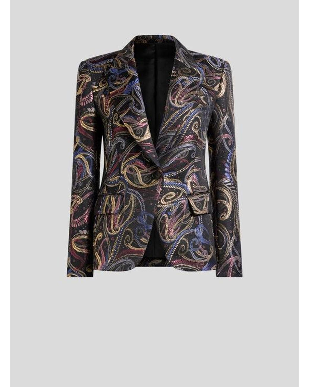 Etro Black Single-Breasted Jacket