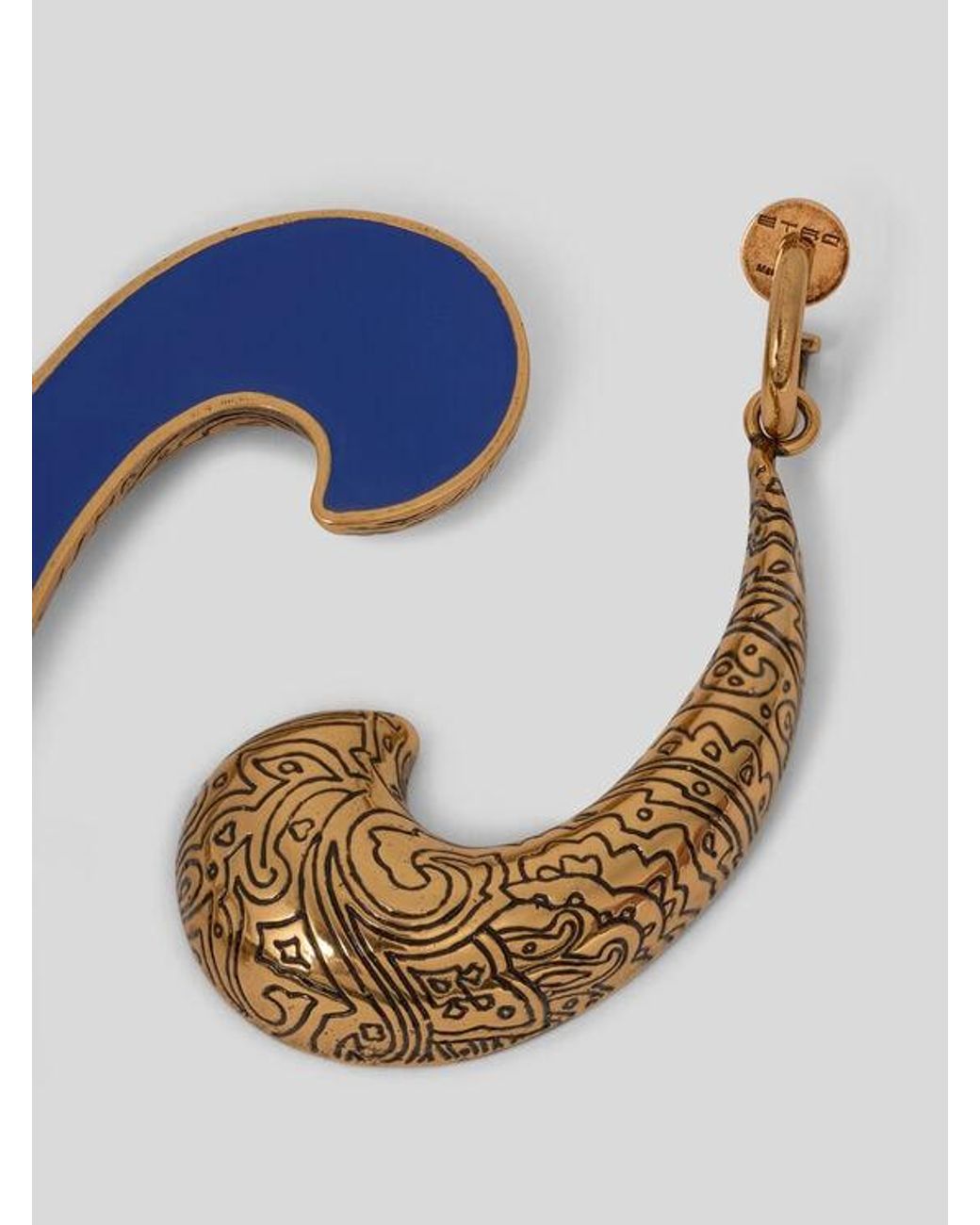 Etro Metallic Enamelled Paisley Earrings