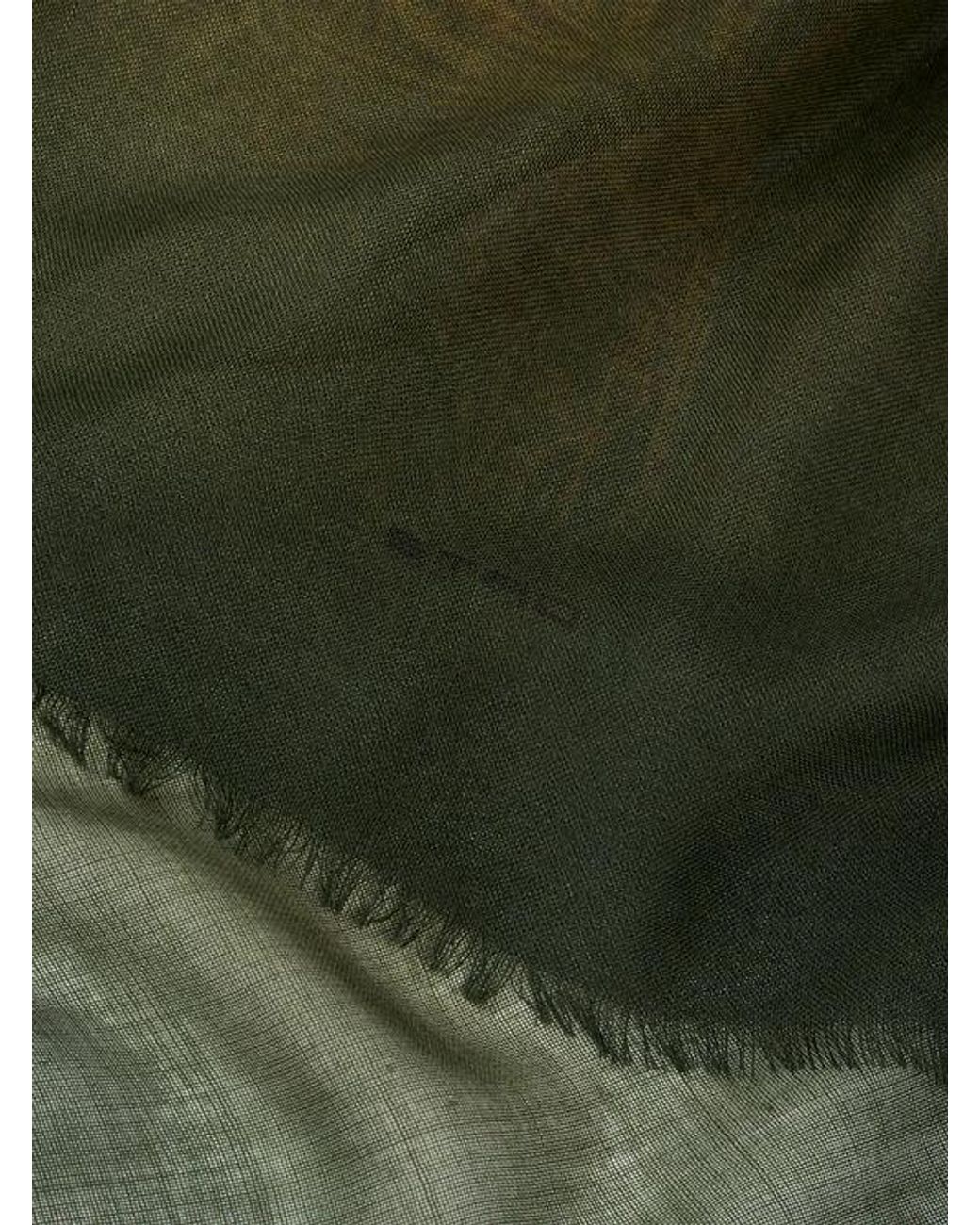 Etro Green Wool And Silk Scarf With Faded Floral Paisley Motif for men