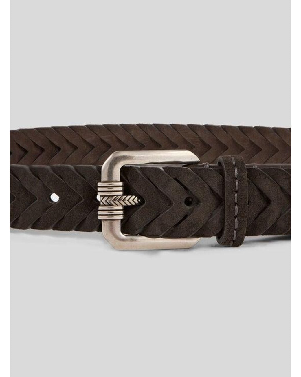 Etro Brown Woven Suede Belt for men