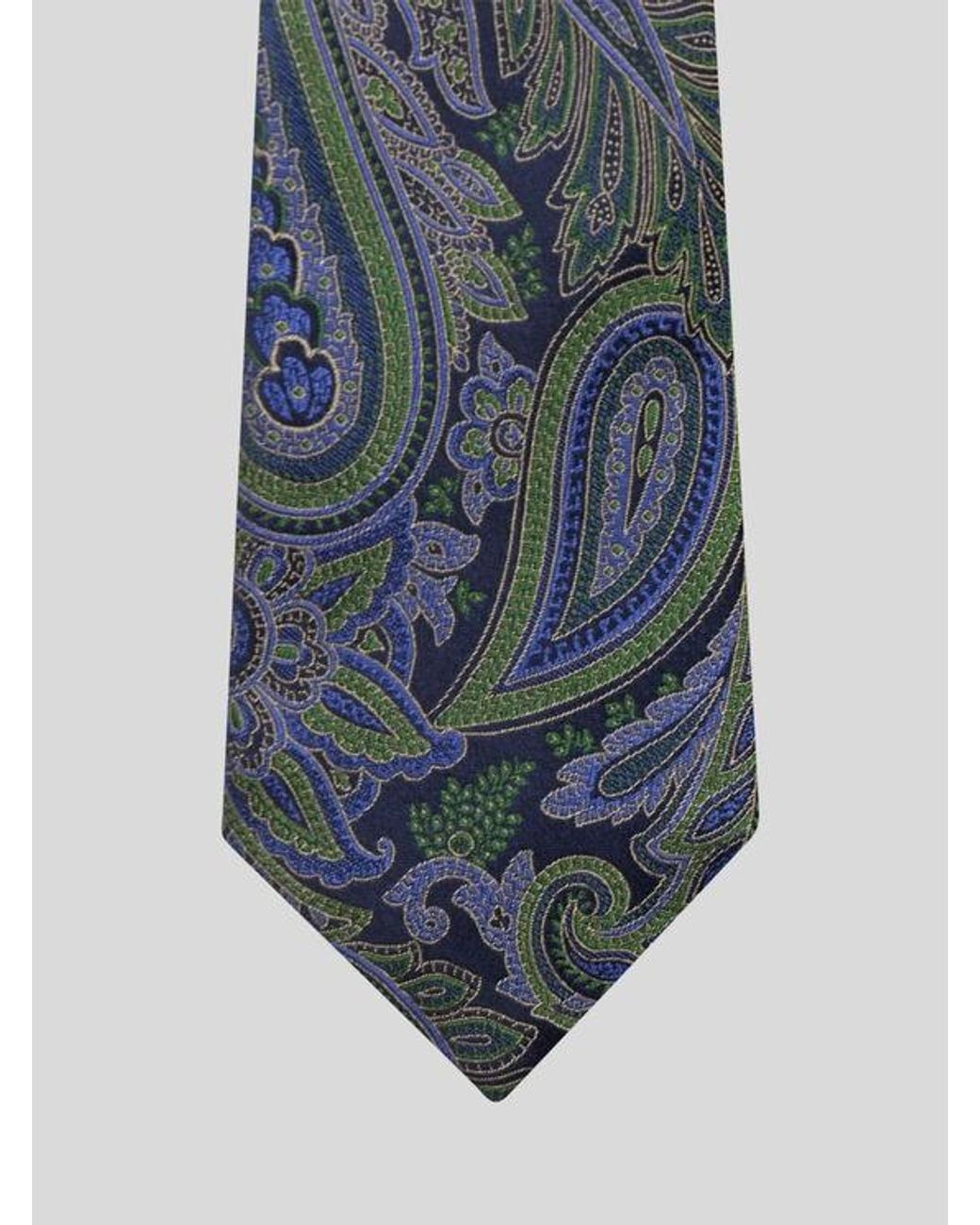 Etro Blue Paisley Silk Jacquard Tie for men