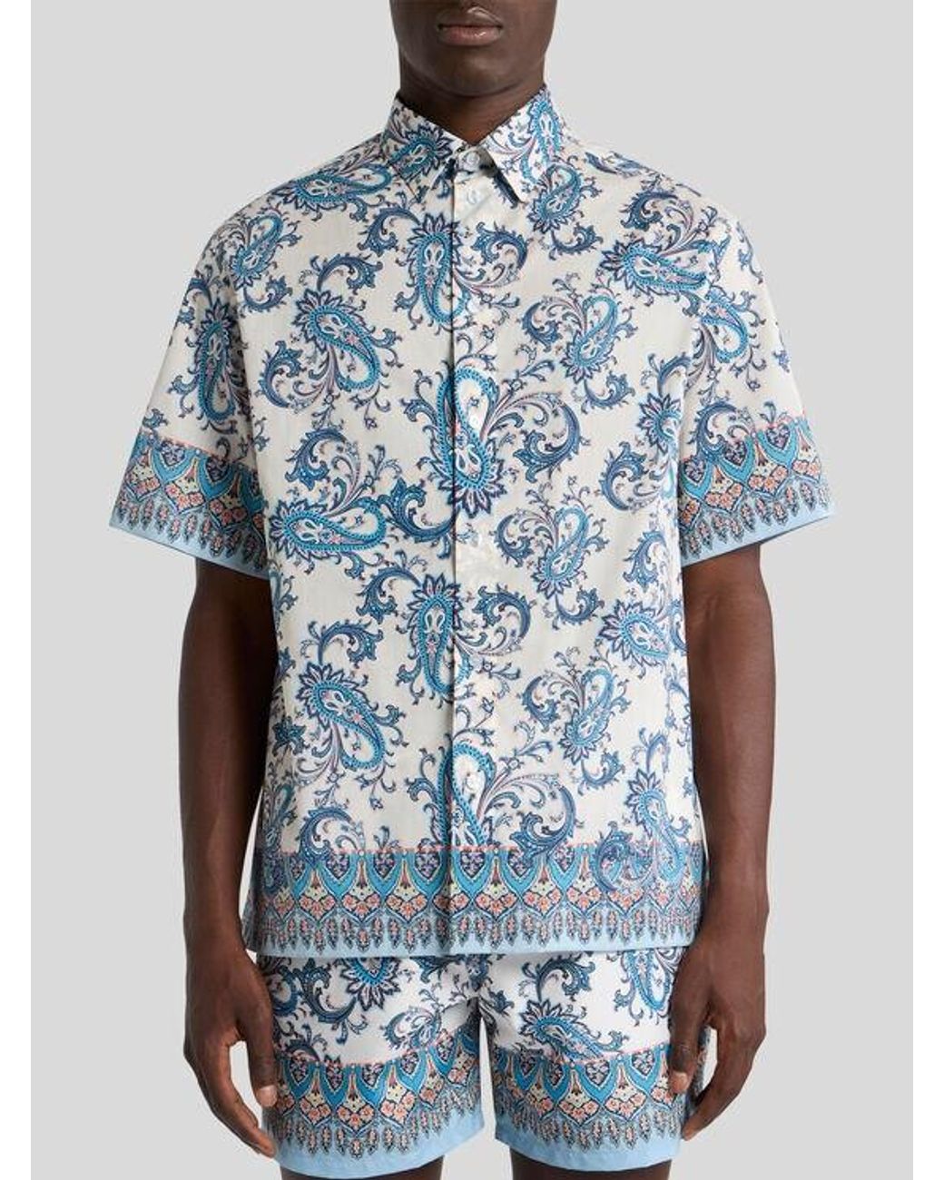 Etro Blue Oversized Shirt for men