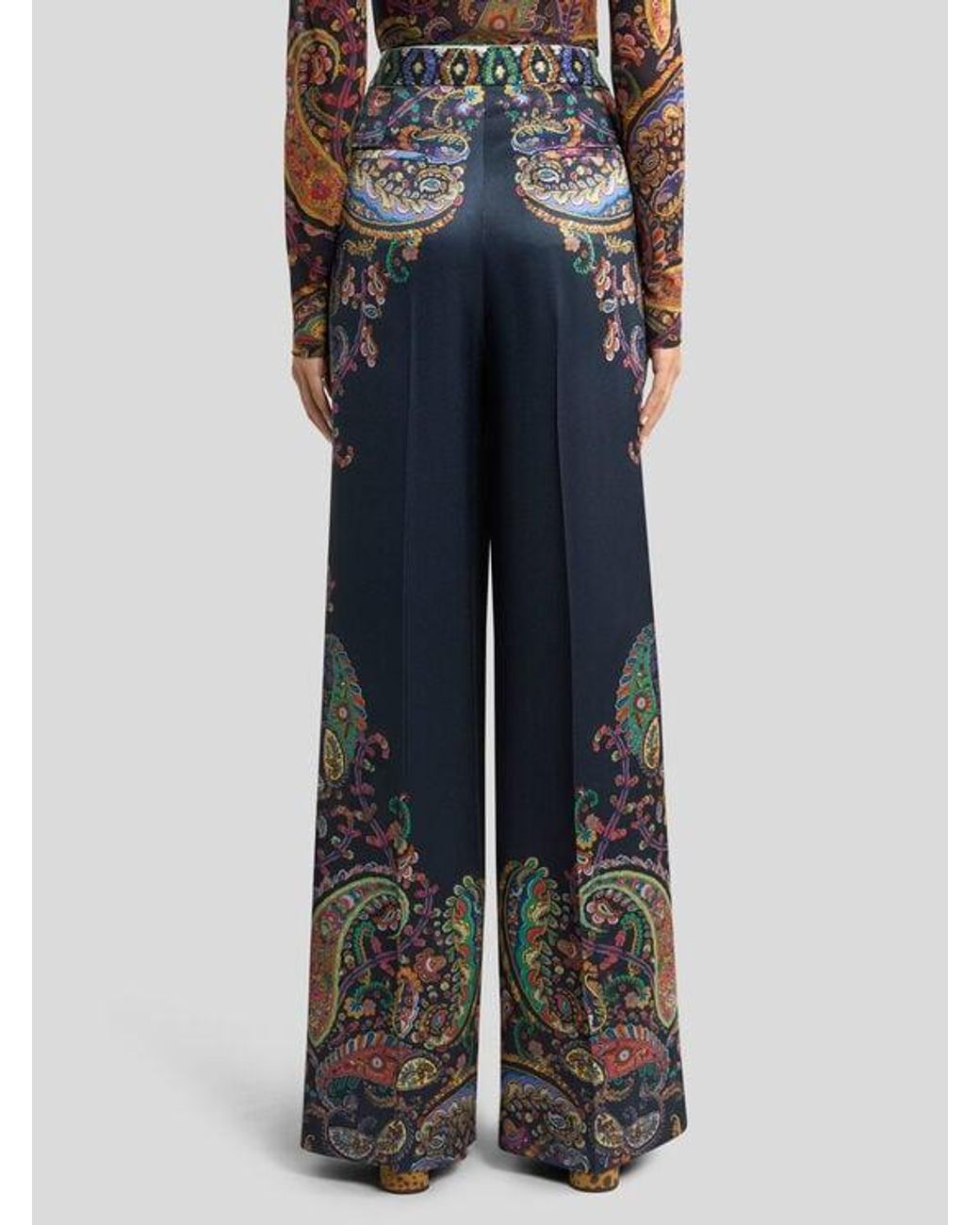 Etro Blue Wide-Leg Trousers