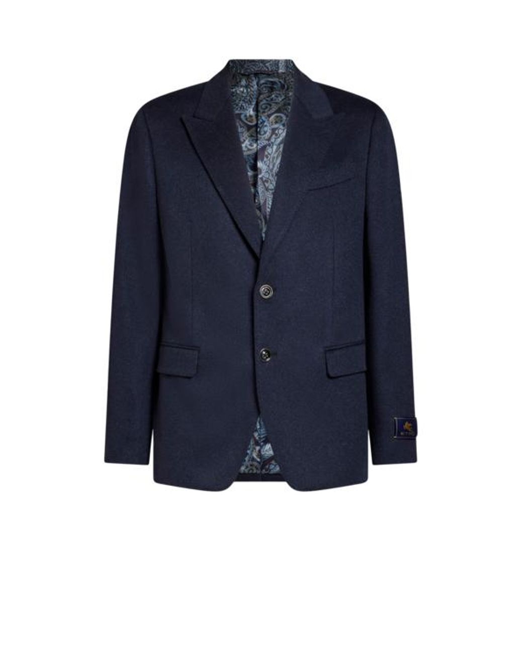 Etro Blue Single-Breasted Cashmere Jacket for men