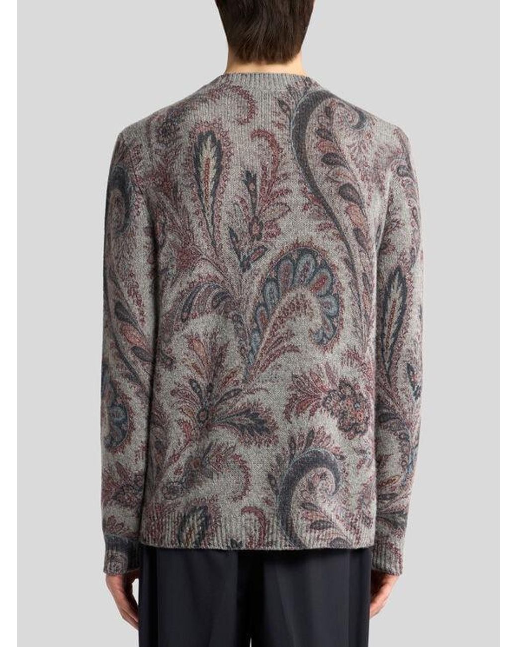 Etro Gray Cashmere Jumper for men