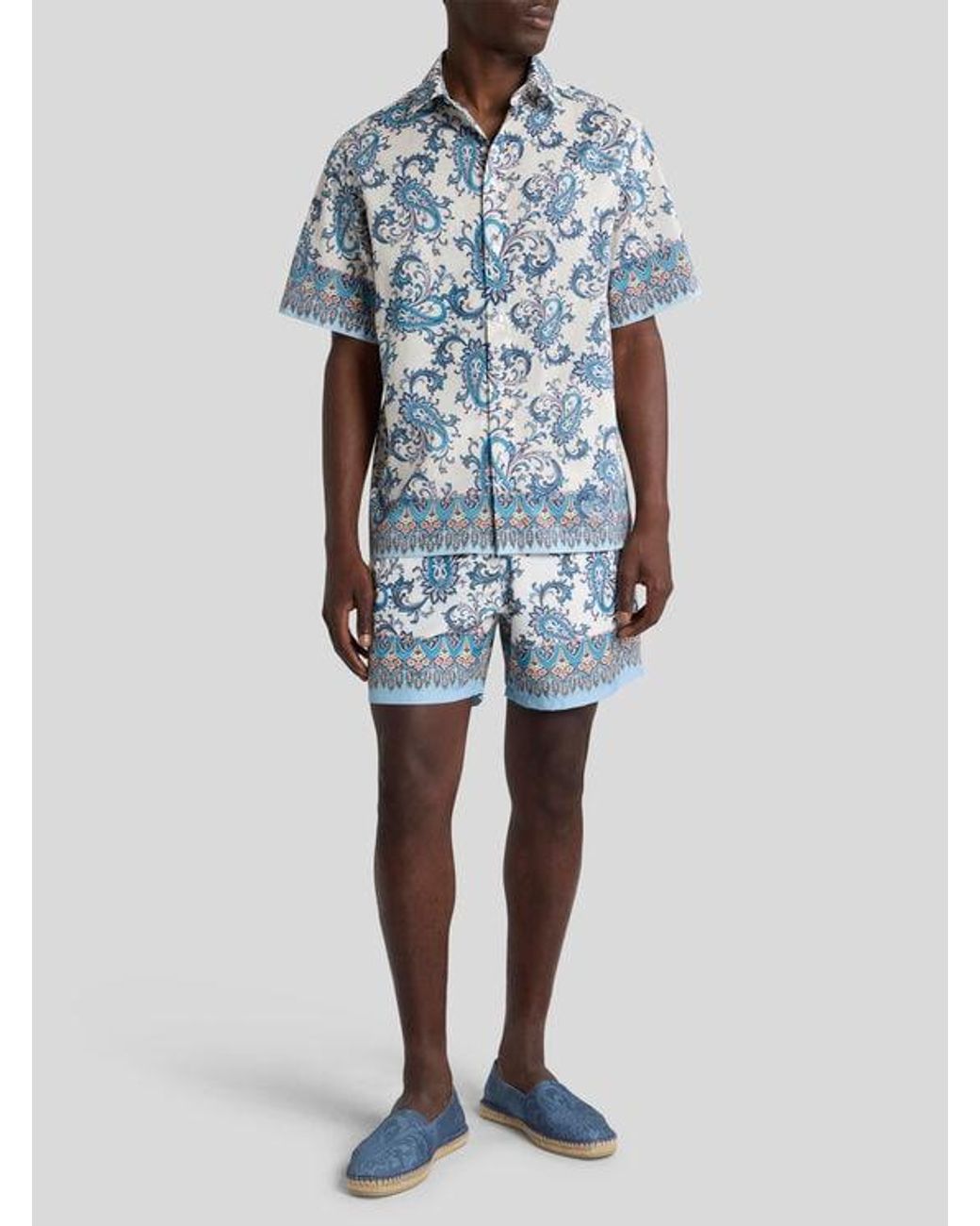 Etro Blue Oversized Shirt for men