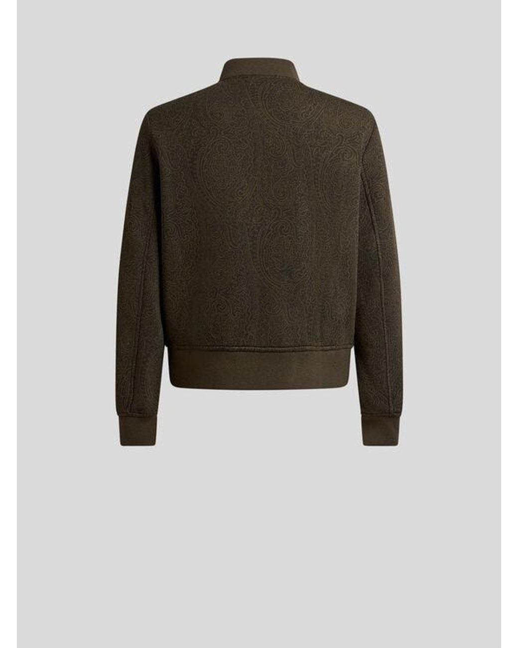 Etro Black Jacquard Bomber Jacket With Arnica Motif for men