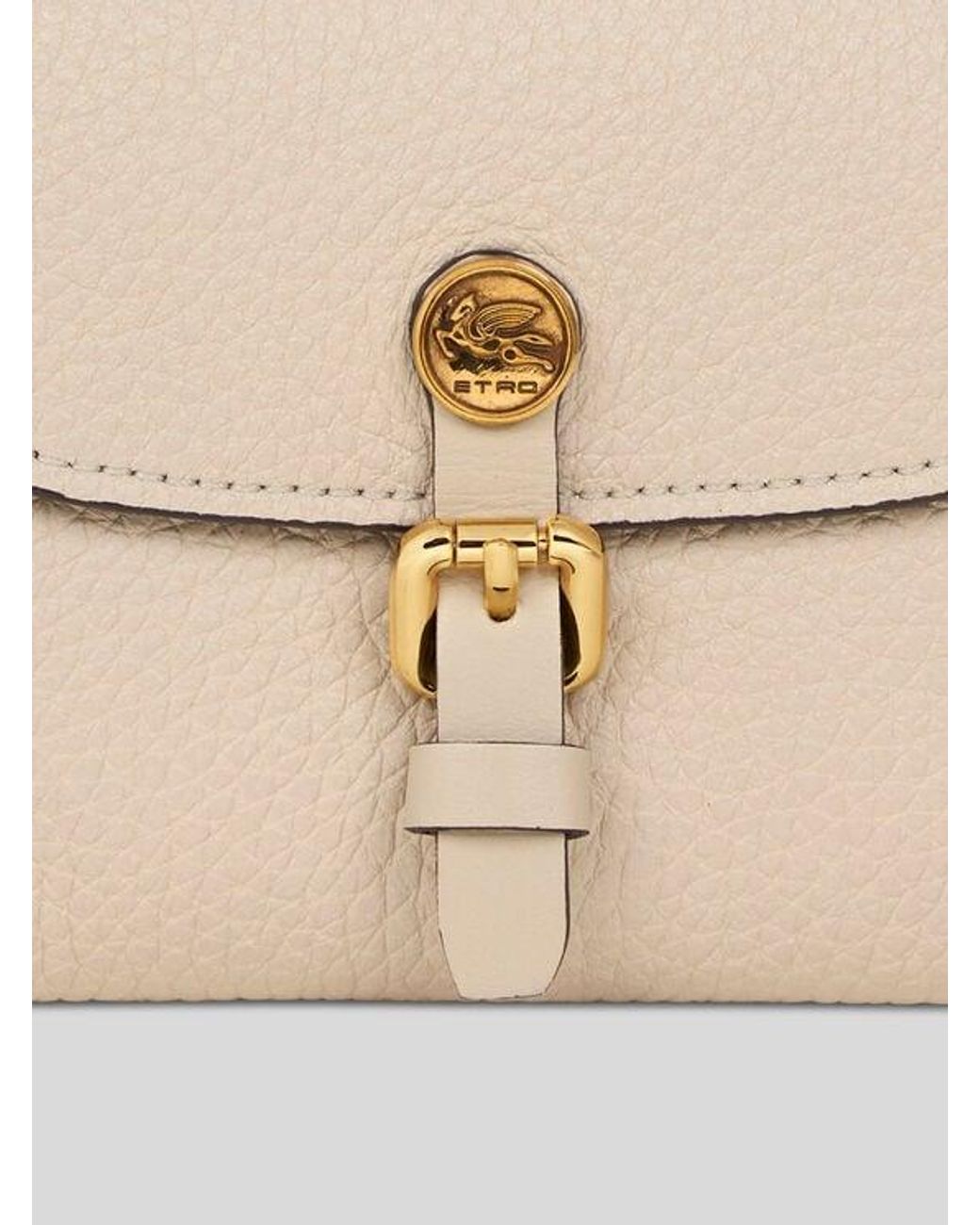 Etro Natural Hammered Leather Pony Wallet