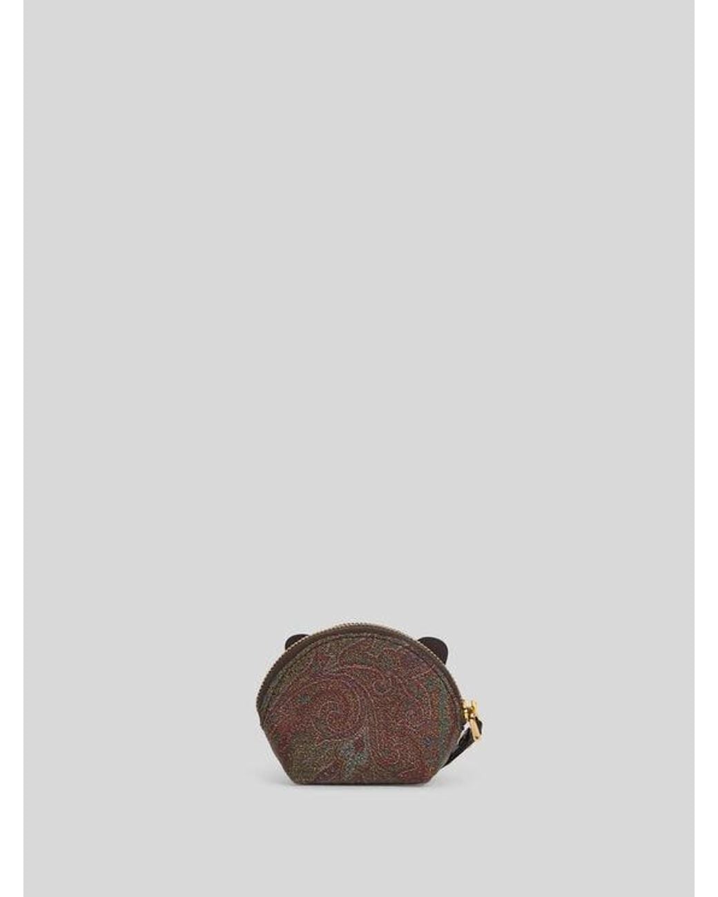 Etro White Arnica Coin Purse Charm With Studs