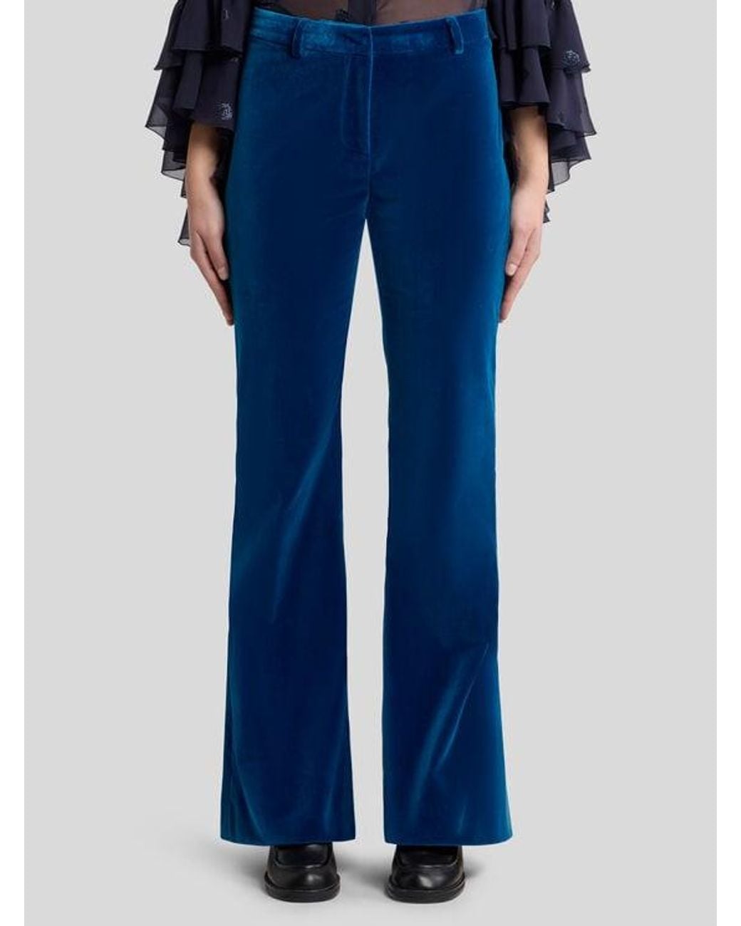 Etro Blue Cotton Velvet Trousers