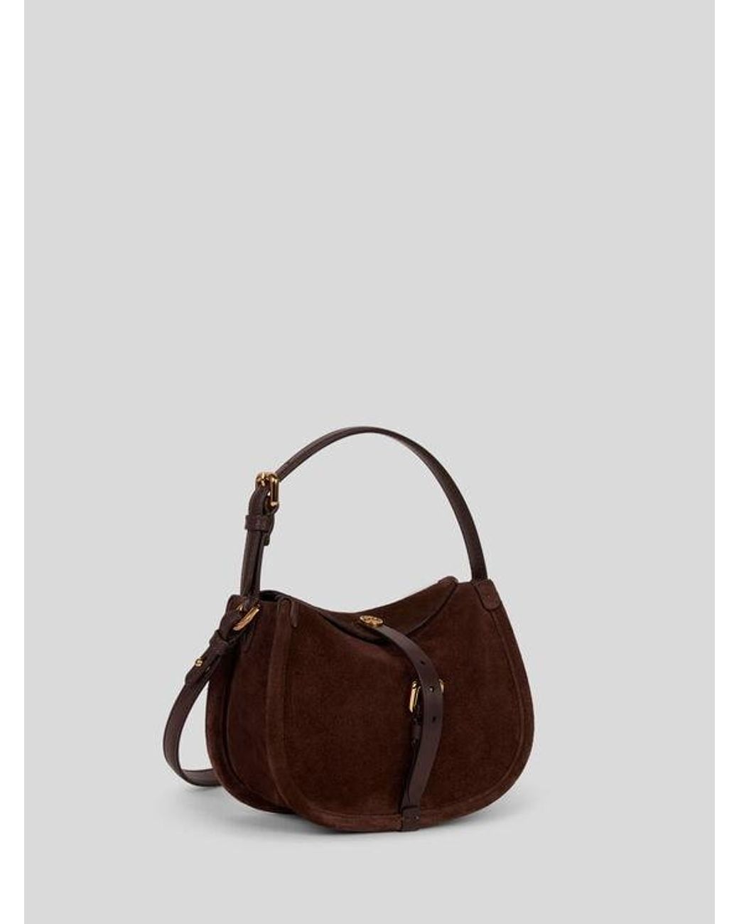 Etro Brown Small Suede Pony Bag