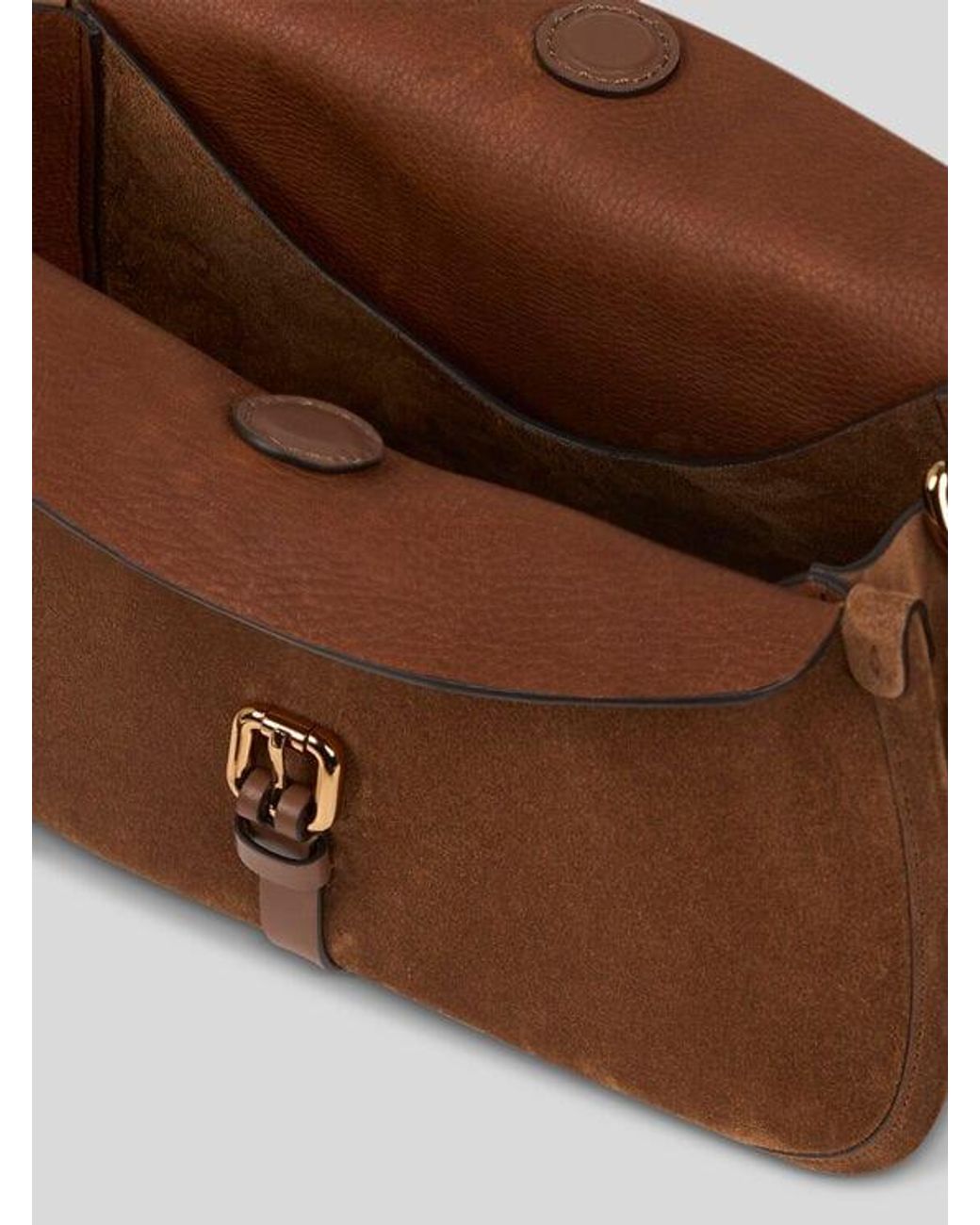Etro Brown Medium Suede Pony Bag