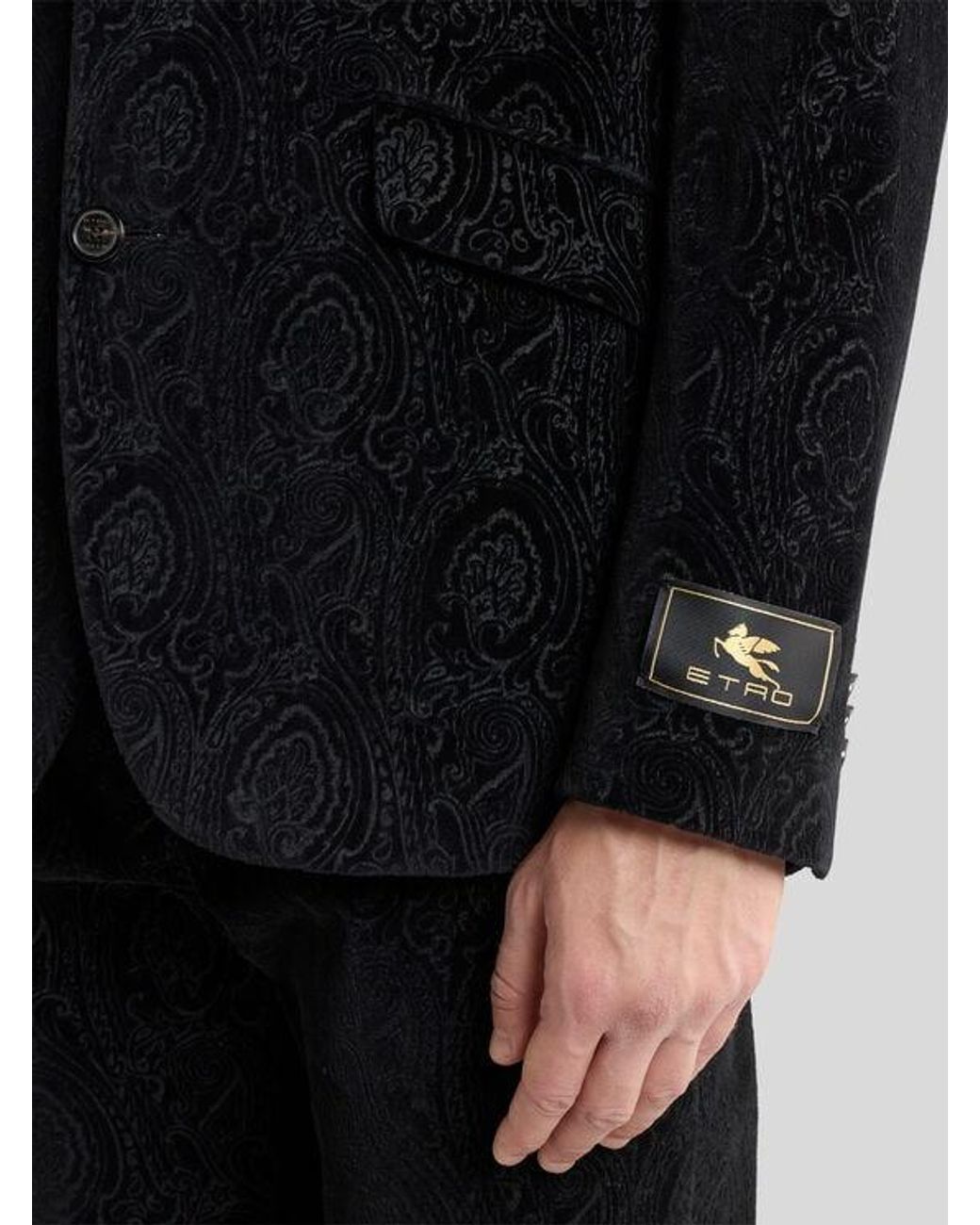 Etro Black Single-Breasted Jacket for men