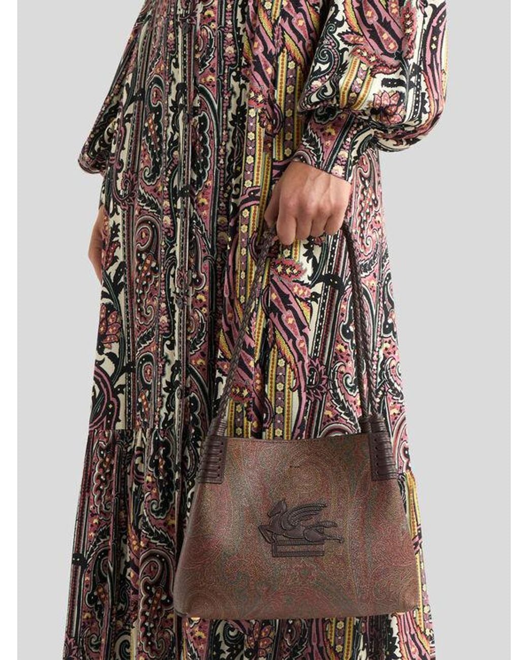 Etro Brown Small Arnica Libra Tote Bag