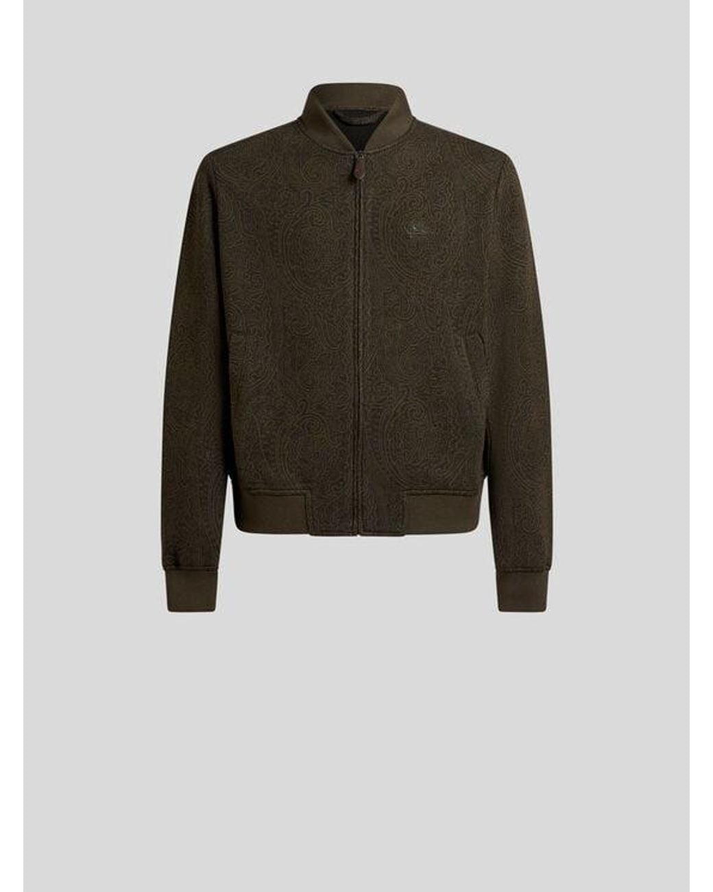 Etro Black Jacquard Bomber Jacket With Arnica Motif for men