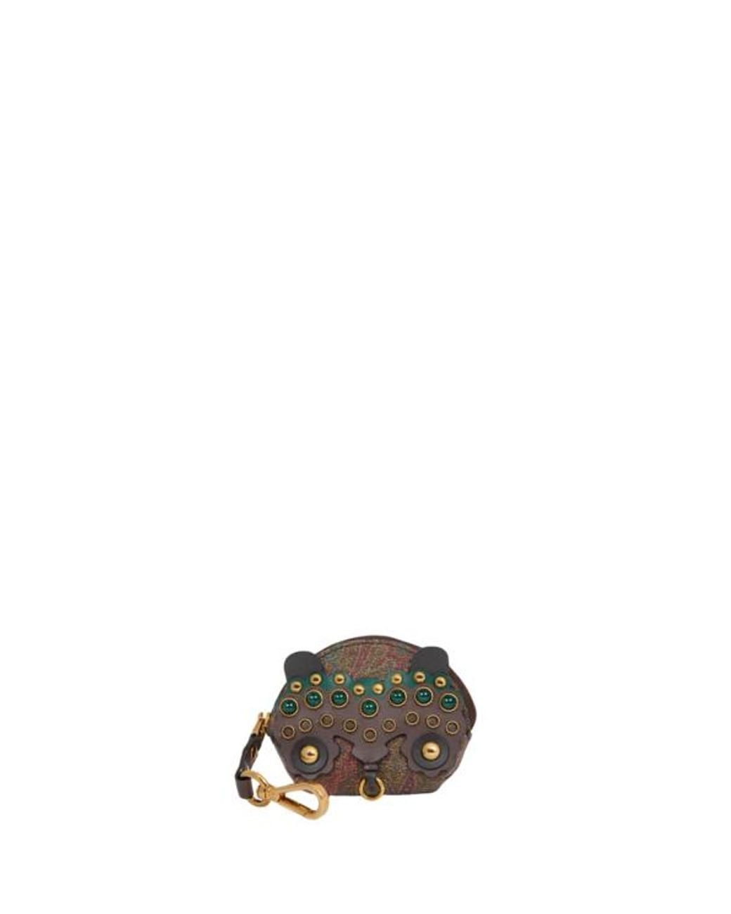 Etro White Arnica Coin Purse Charm With Studs