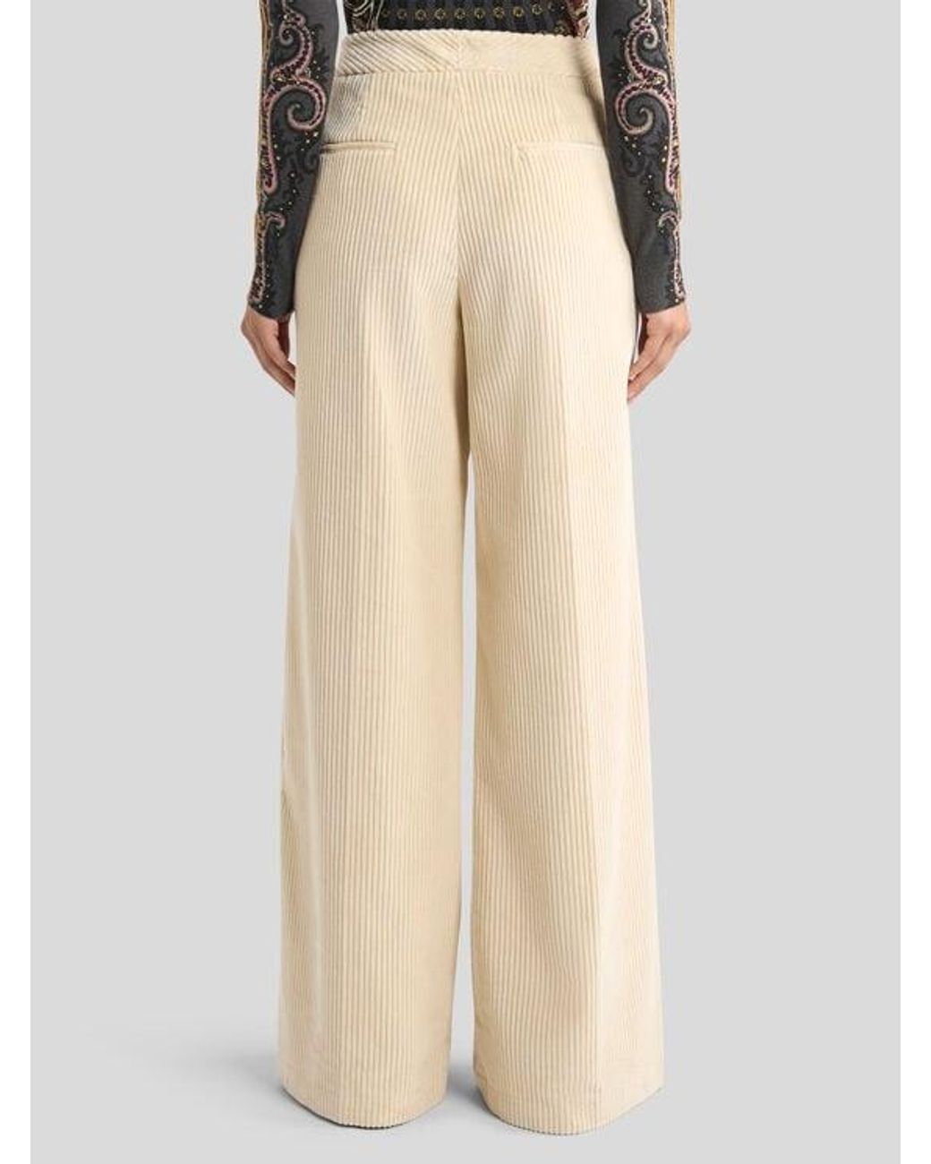 Etro Natural Wide-Leg Trousers