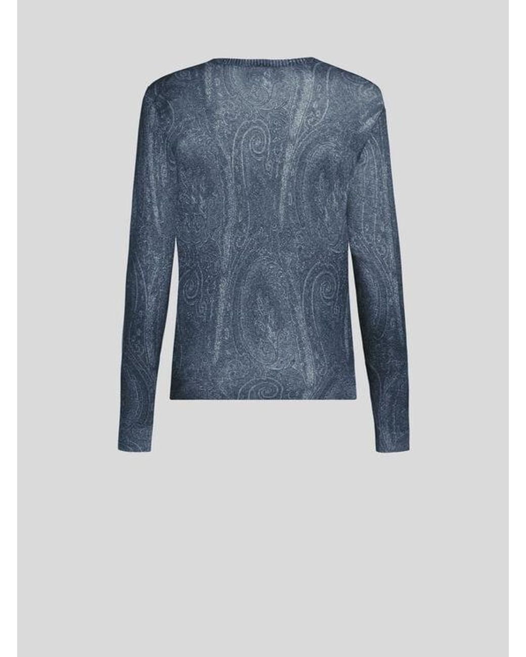 Etro Blue Paisley Sweater for men