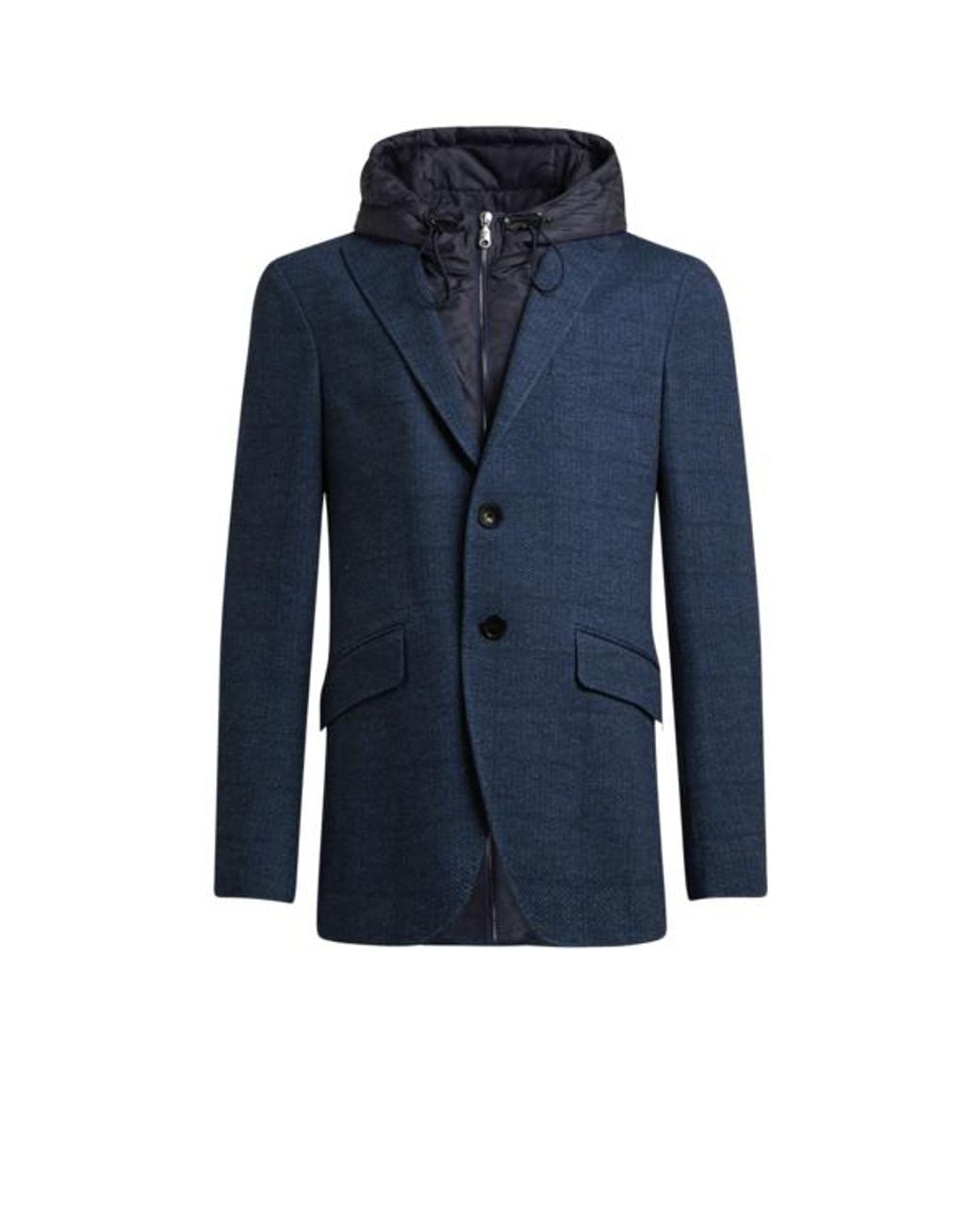 Etro Blue Jersey Jacket With Removable Bib And Hood for men