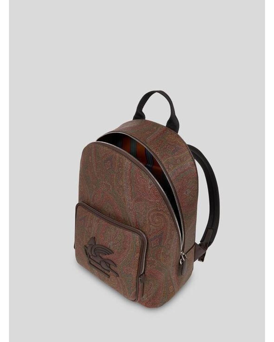Etro Brown Essential Arnica Backpack With Pegaso for men