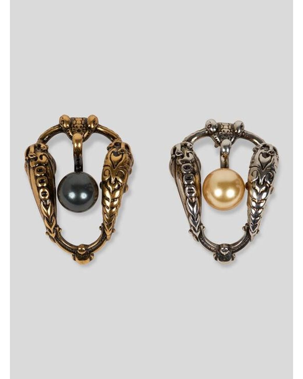 Etro Multicolor Earrings With Pearl Bead And Animal Buckle