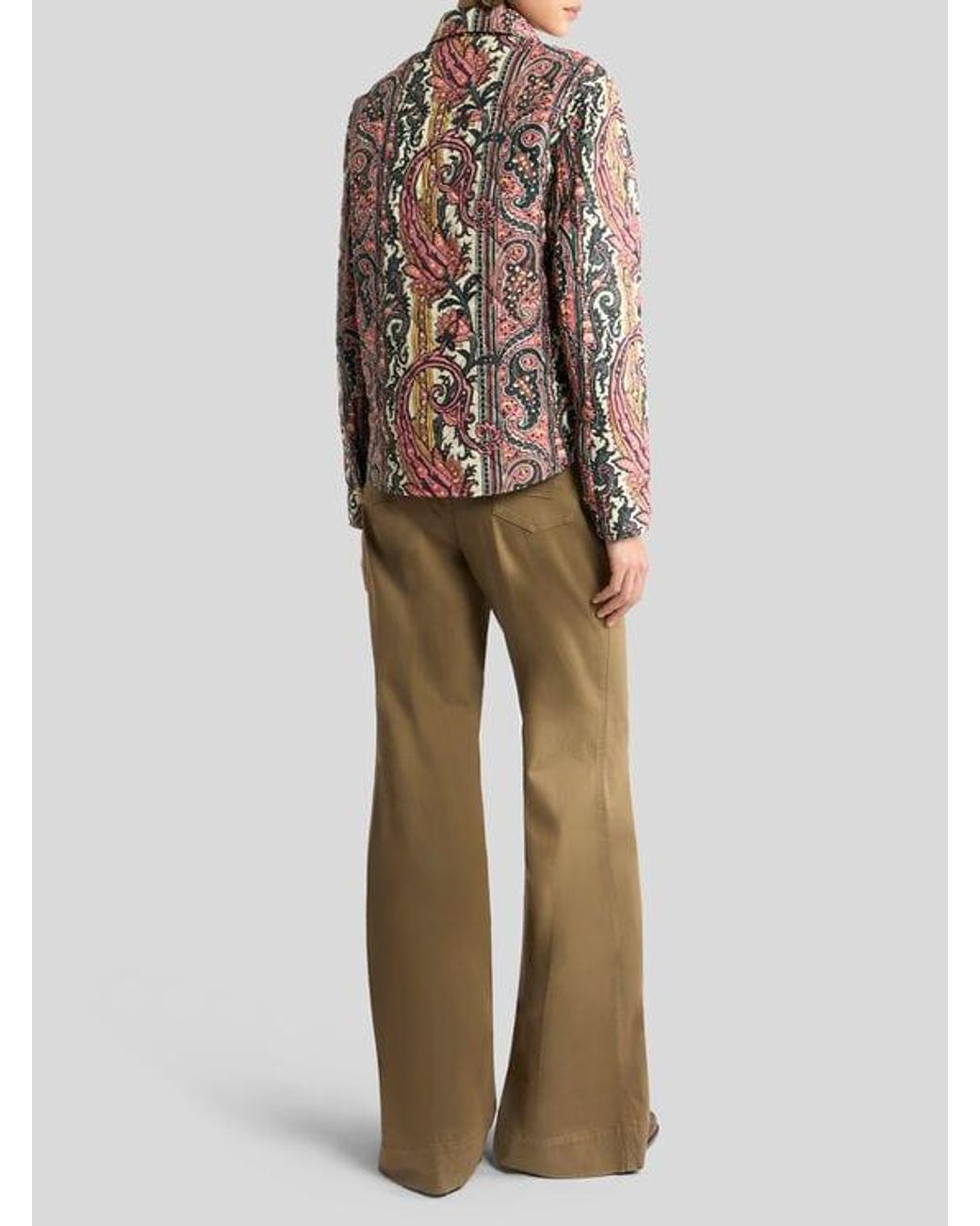Etro Multicolor Quilted Jacket With Paisley Foliage Motif