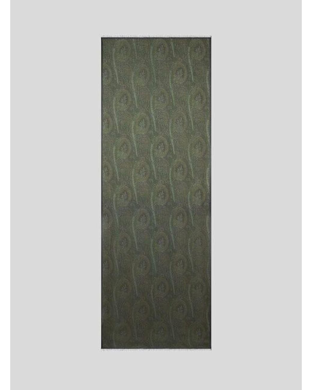 Etro Green Paisley Scarf for men