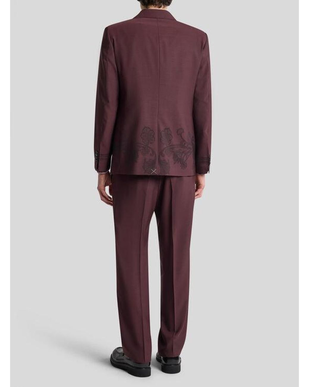 Etro Purple Double-Breasted Jacket With Placed Motif for men