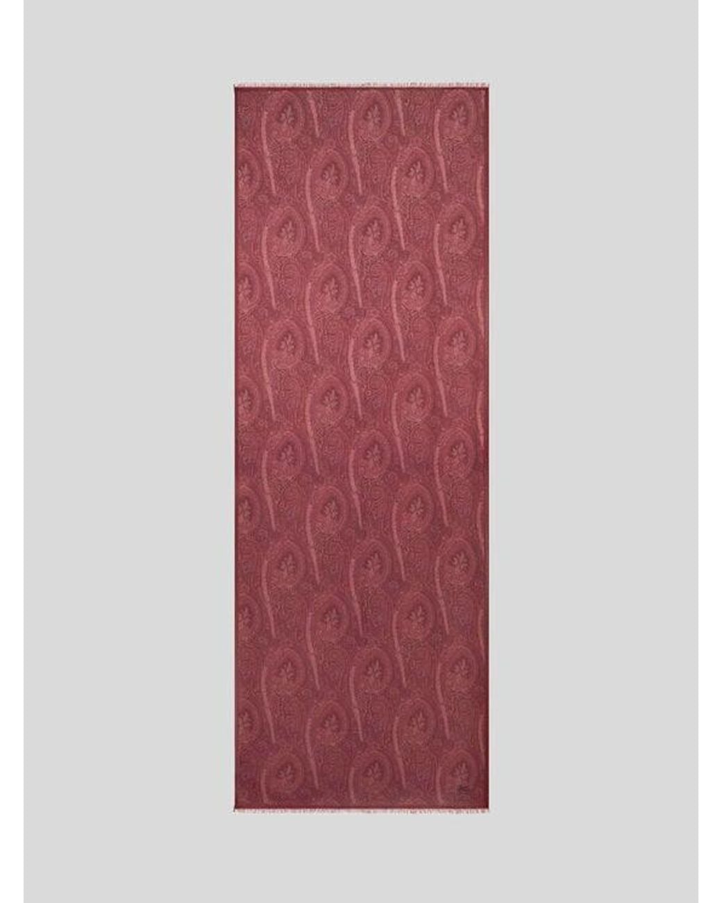 Etro Purple Paisley Scarf for men