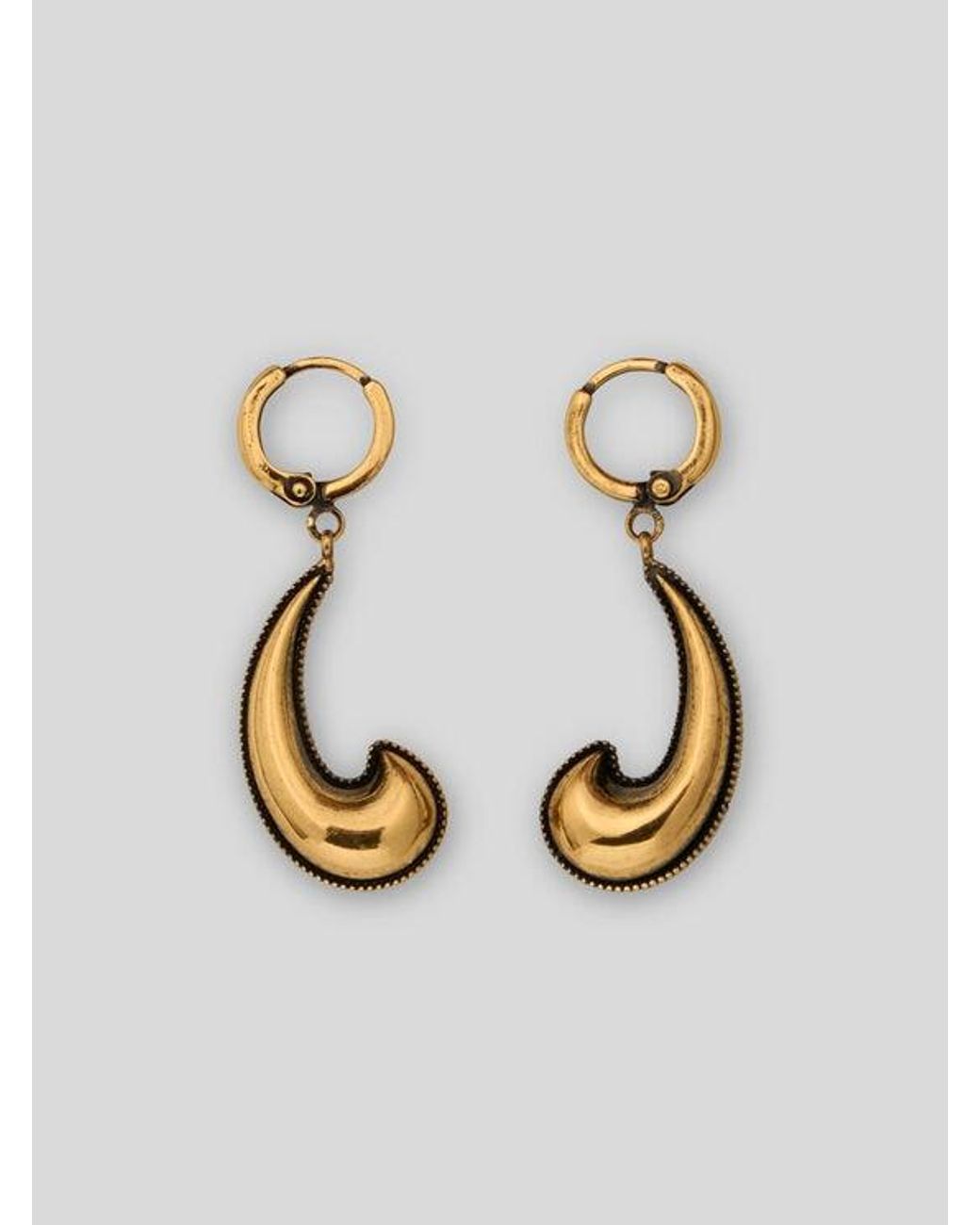 Etro Metallic Earrings With Mini Paisley Detail
