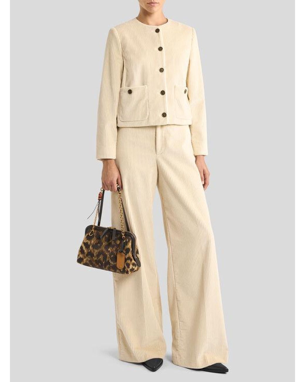 Etro Natural Wide-Leg Trousers
