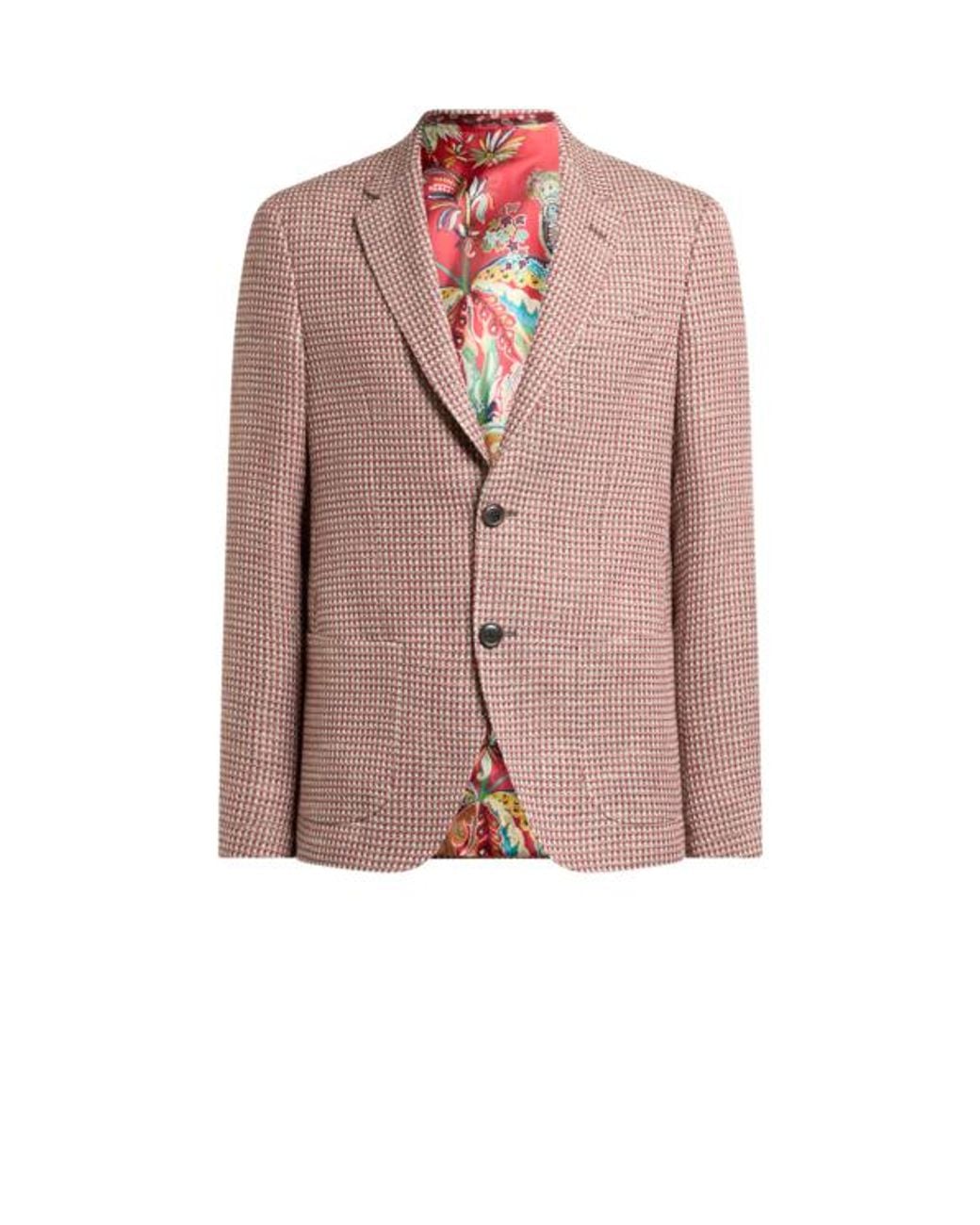 Etro Pink Single-Breasted Jacket for men