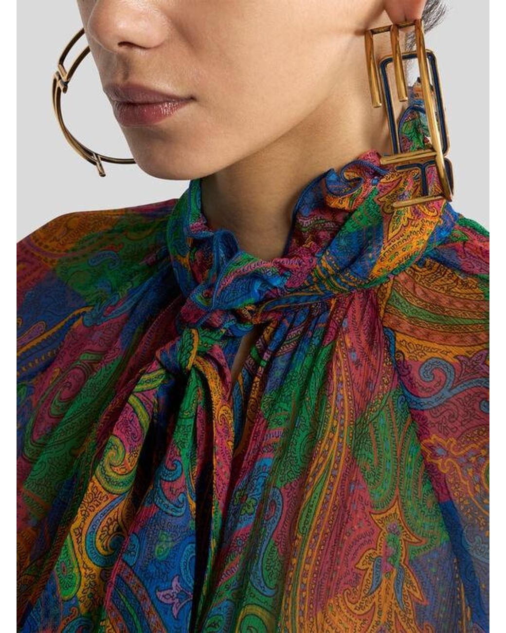 Etro White Hoop Earrings