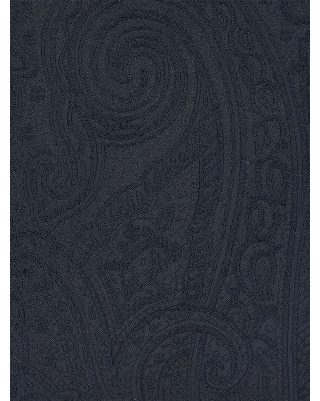 Etro Blue Large Nylon Jacquard Pouch for men