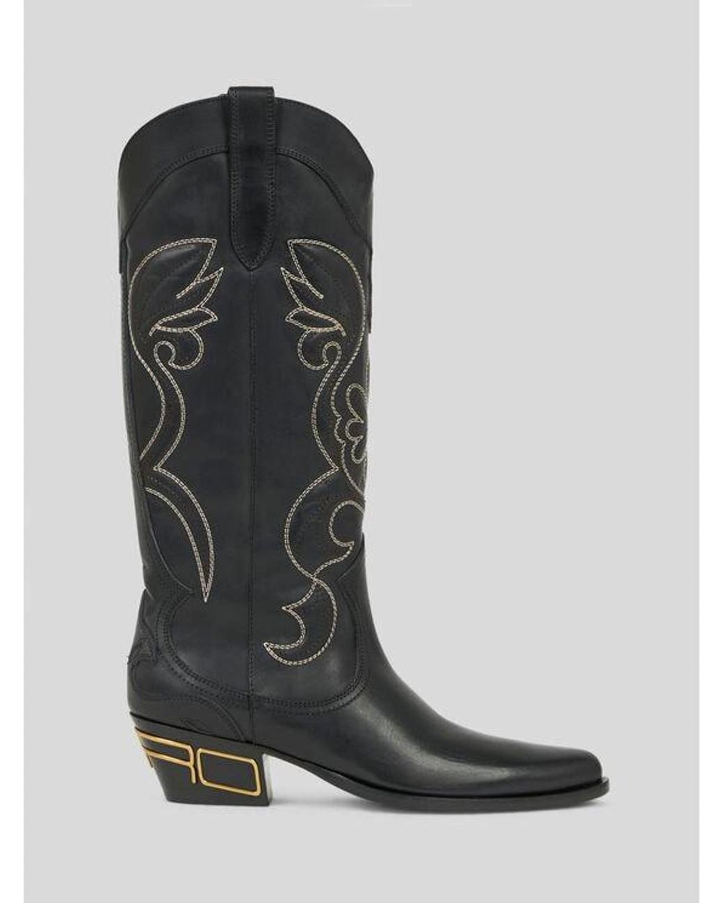 Etro Black Texan-Style Leather Boots