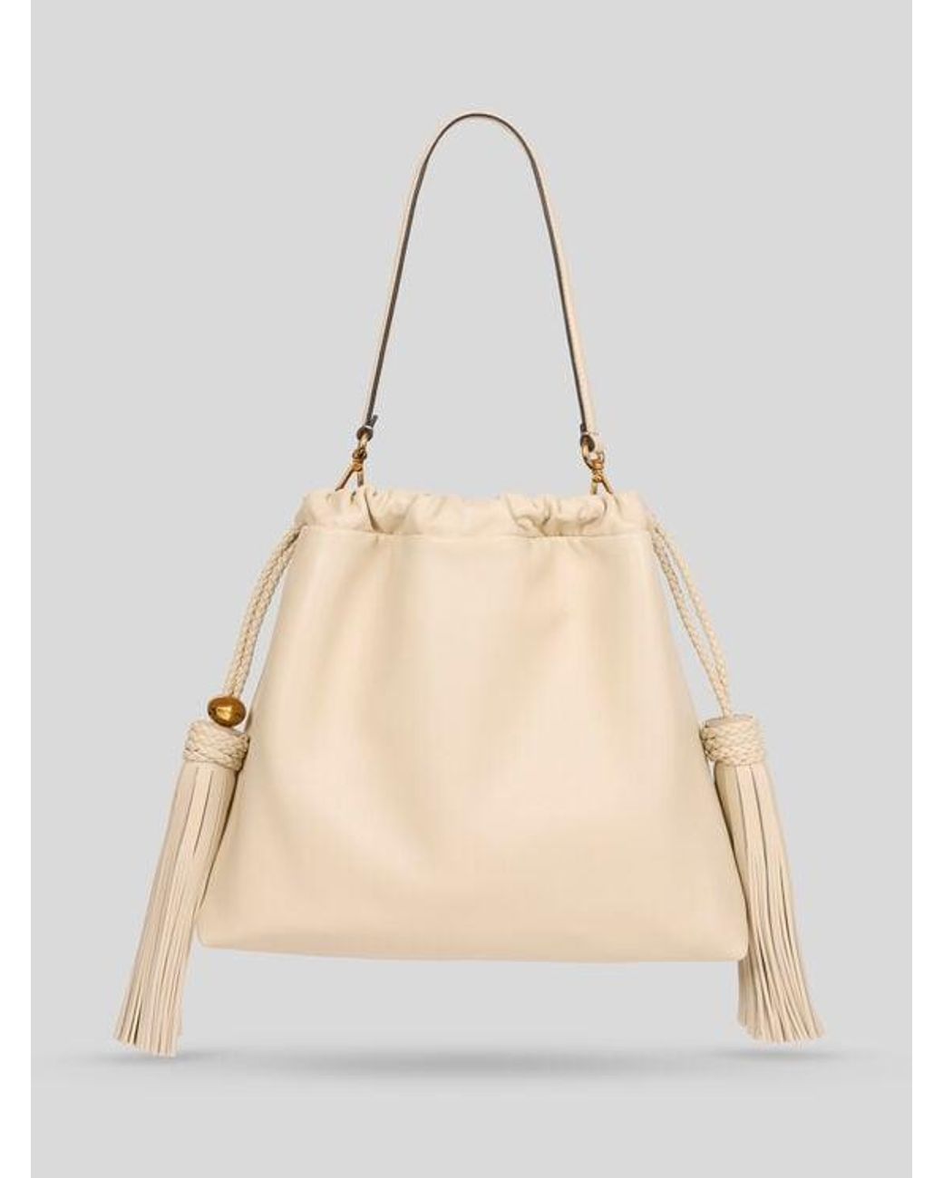 Etro Natural Medium Leather Kalispera Bag With Tassels