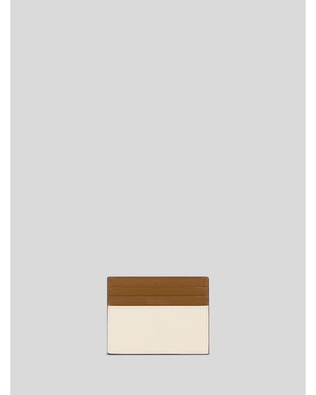 Etro White Two-Tone Leather Card Holder
