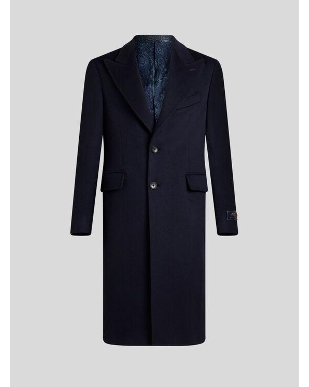 Etro Blue Cashmere Coat for men