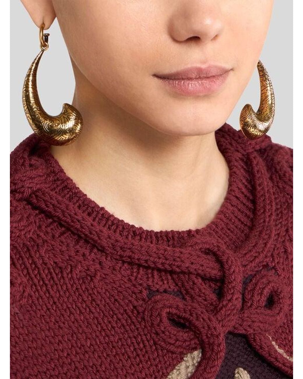 Etro Metallic Enamelled Paisley Earrings