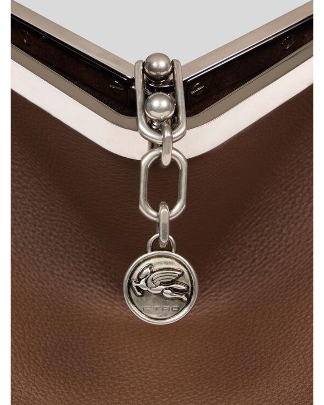 Etro Brown Large Leather Vela Bag for men