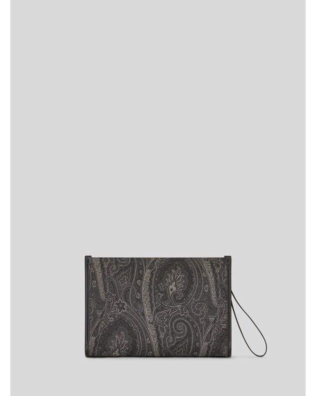Etro Gray Large Arnica Pouch for men