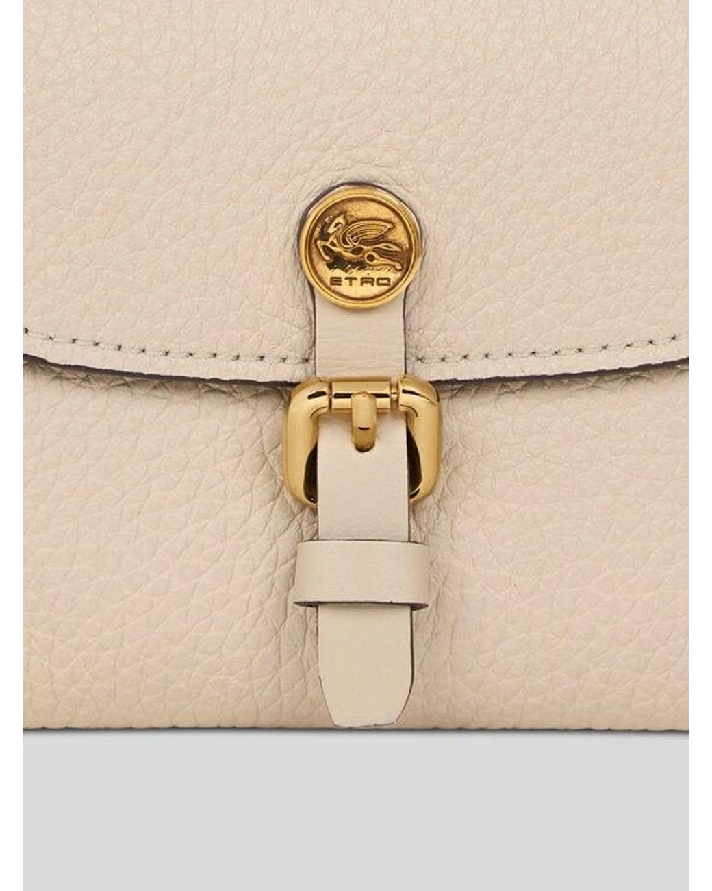 Etro Natural Small Tumbled Leather Pony Wallet