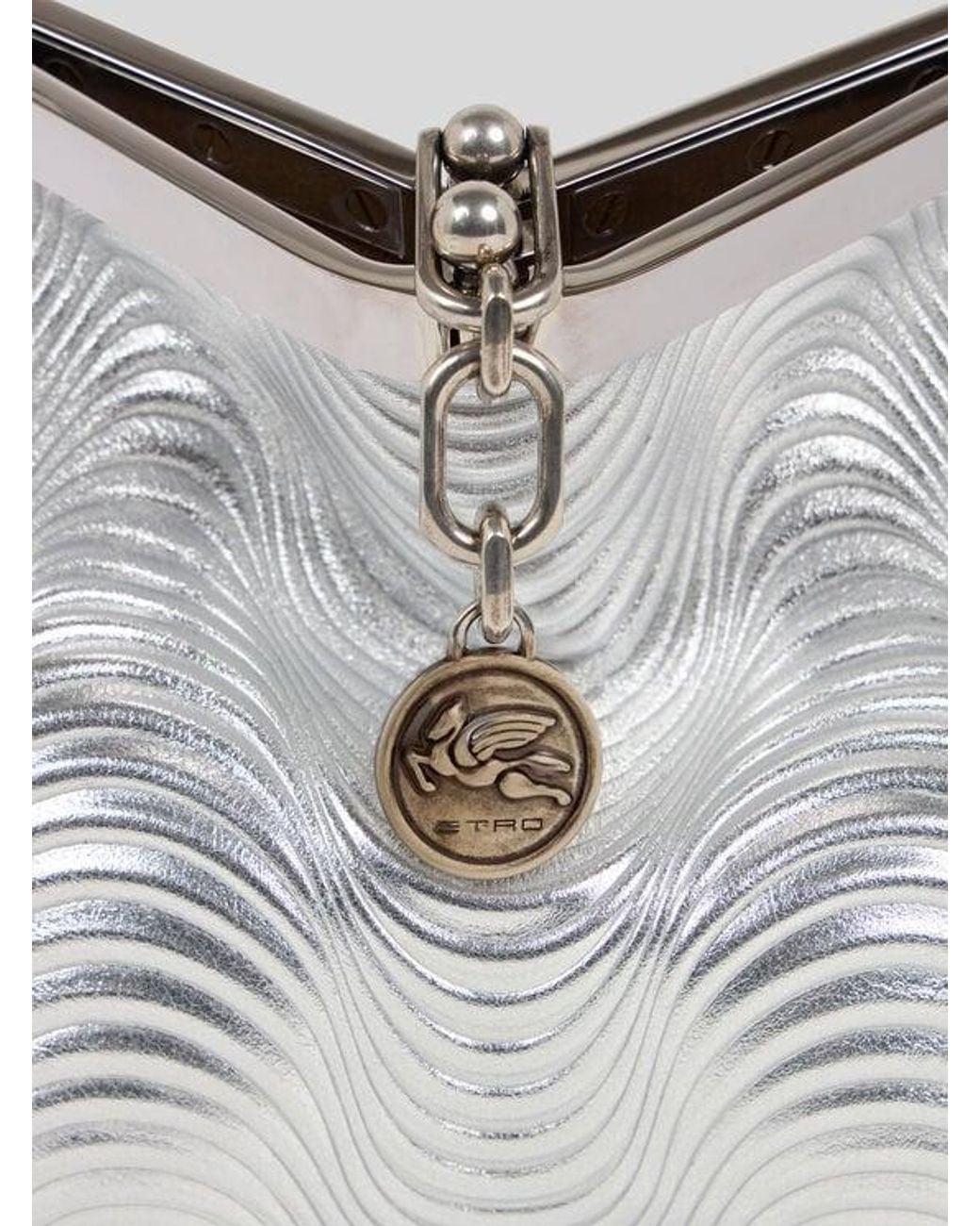 Etro Small Metallic Leather Vela Bag