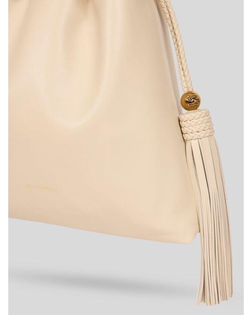Etro Natural Medium Leather Kalispera Bag With Tassels