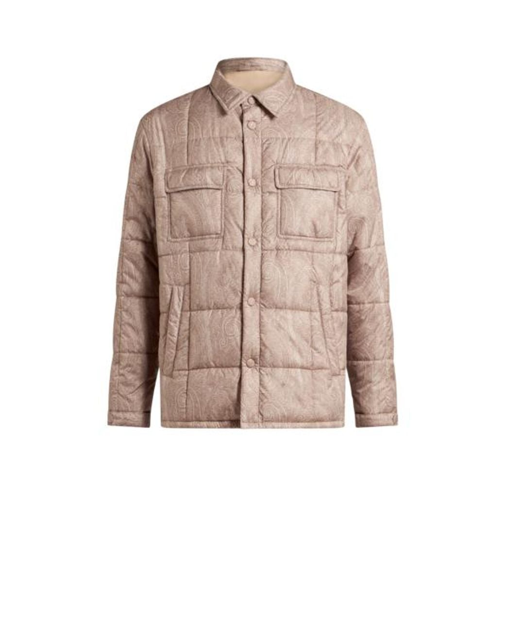 Etro Natural Quilted Overshirt for men