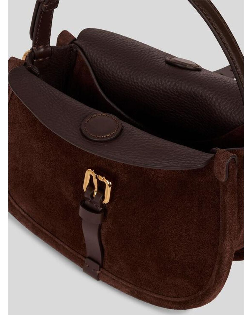 Etro Brown Small Suede Pony Bag