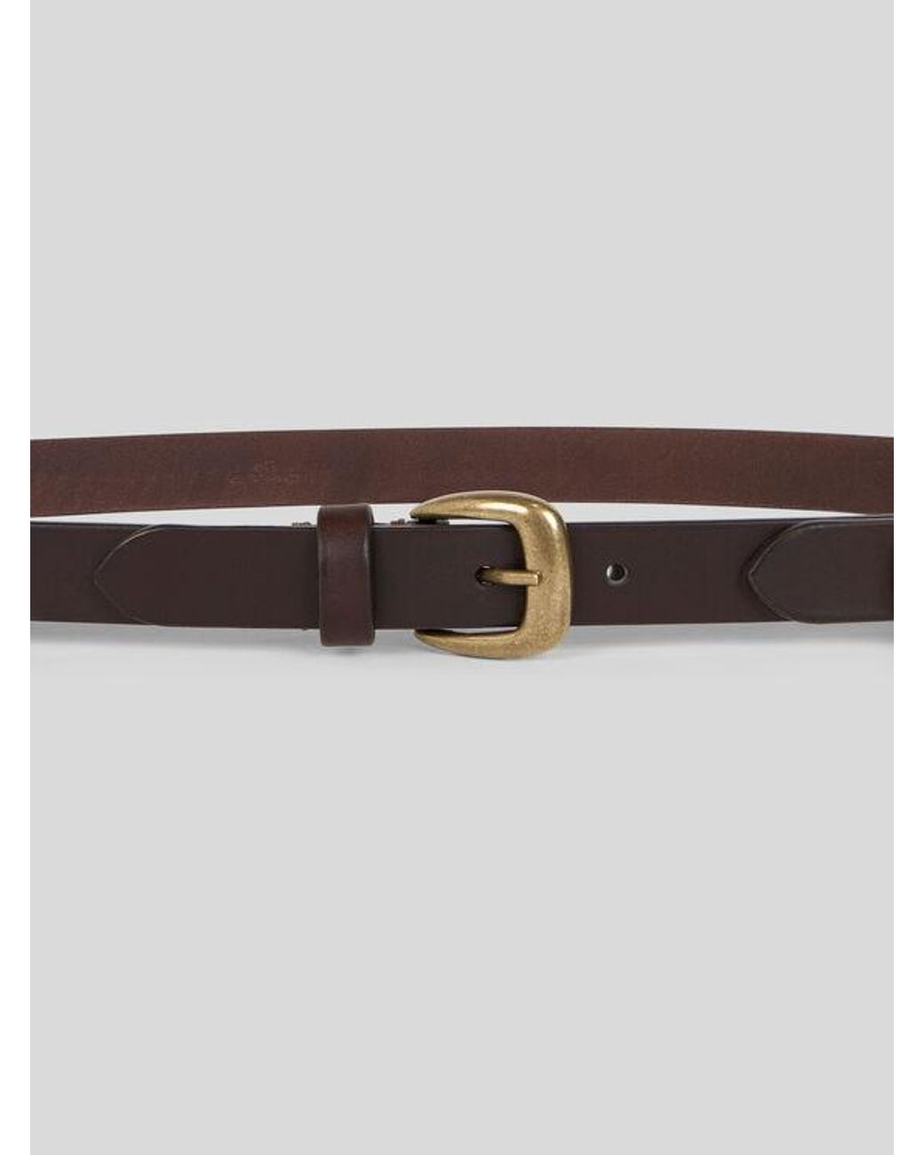 Etro Brown Leather Belt With Buckles