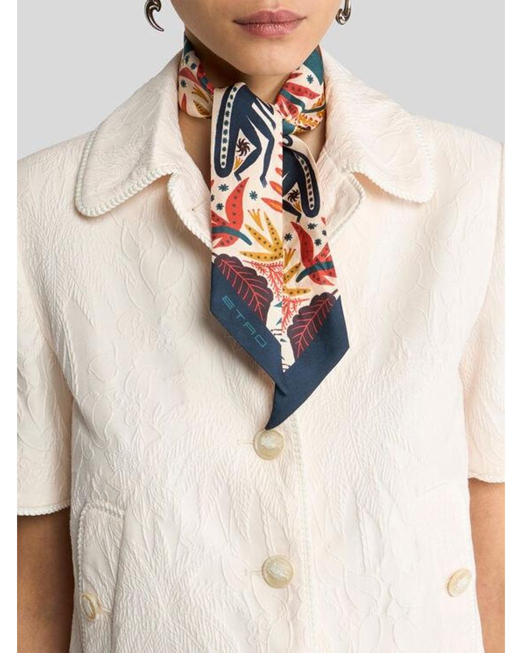 Etro White X Tabby Booth Silk Twill Paisleyina With Placed Print