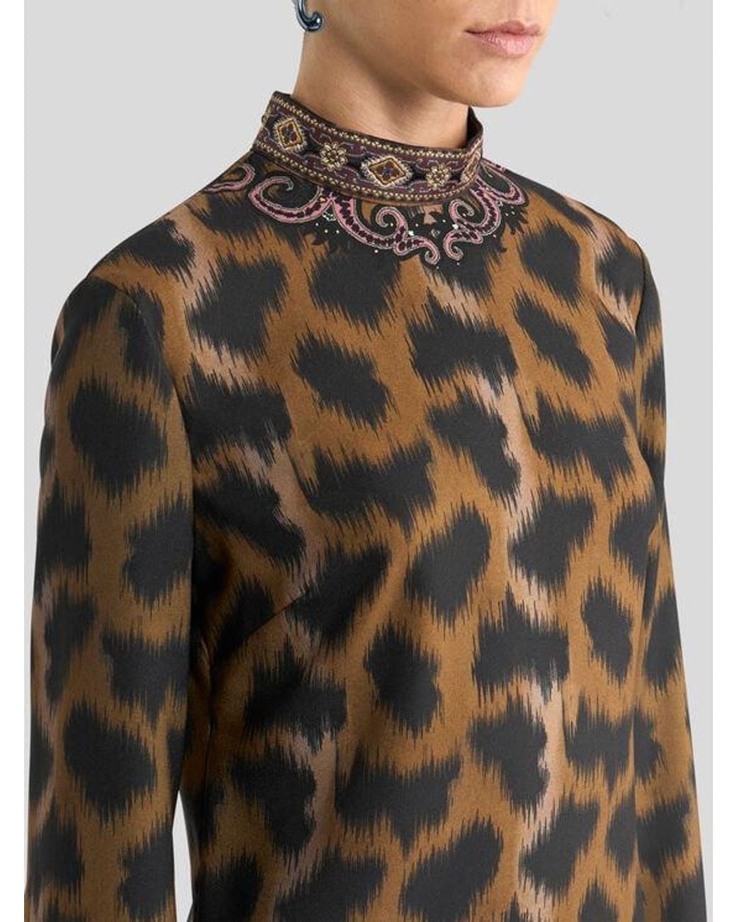 Etro Brown Mini Tunic Dress